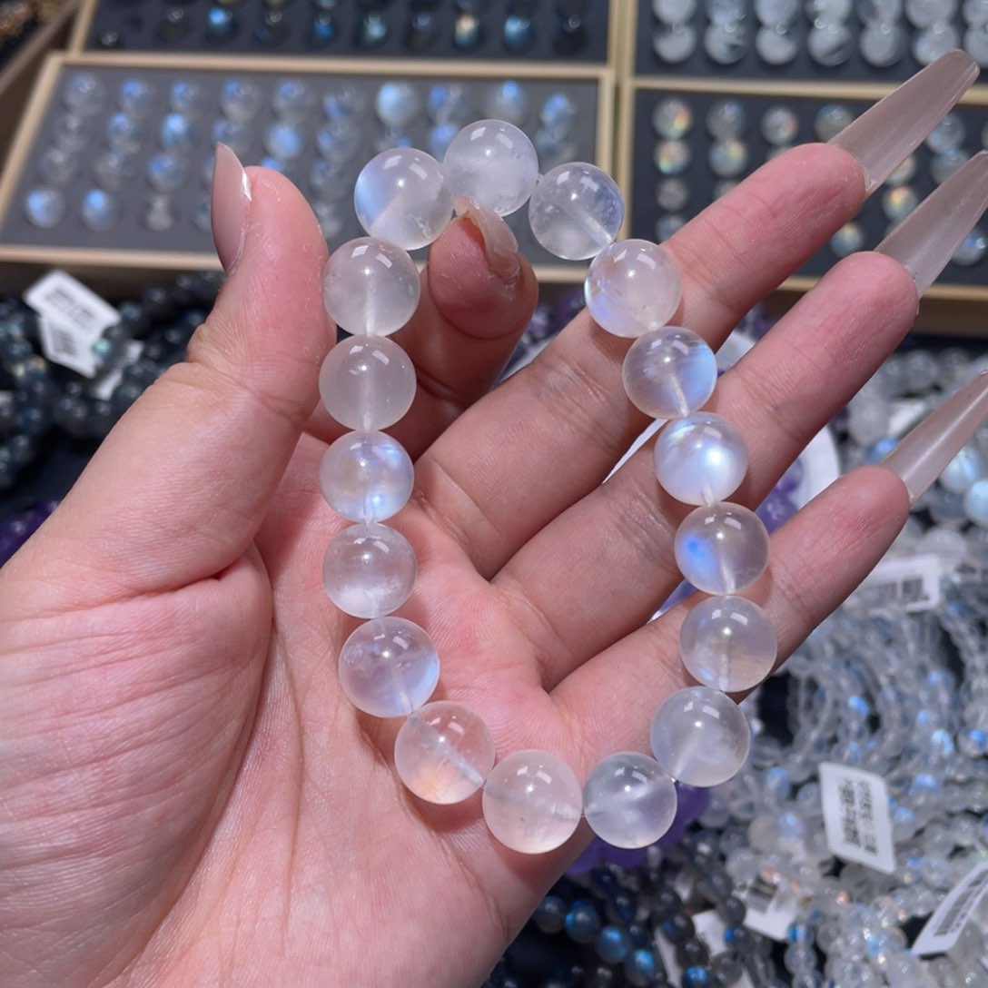 宁***远手链未镶嵌长石蓝月光手链12.5mm