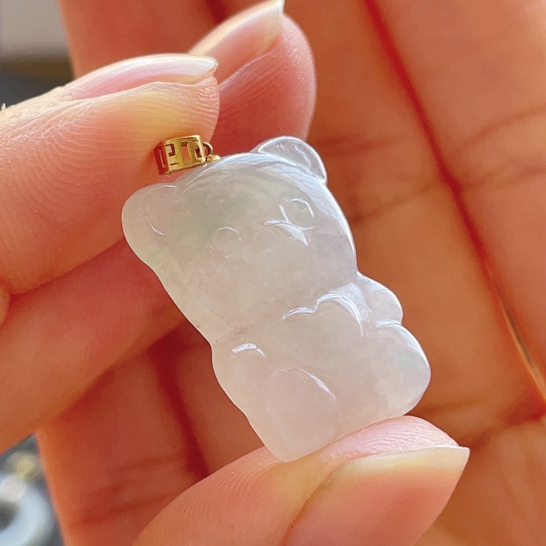 翡翠颈饰18K金镶嵌福利不退换