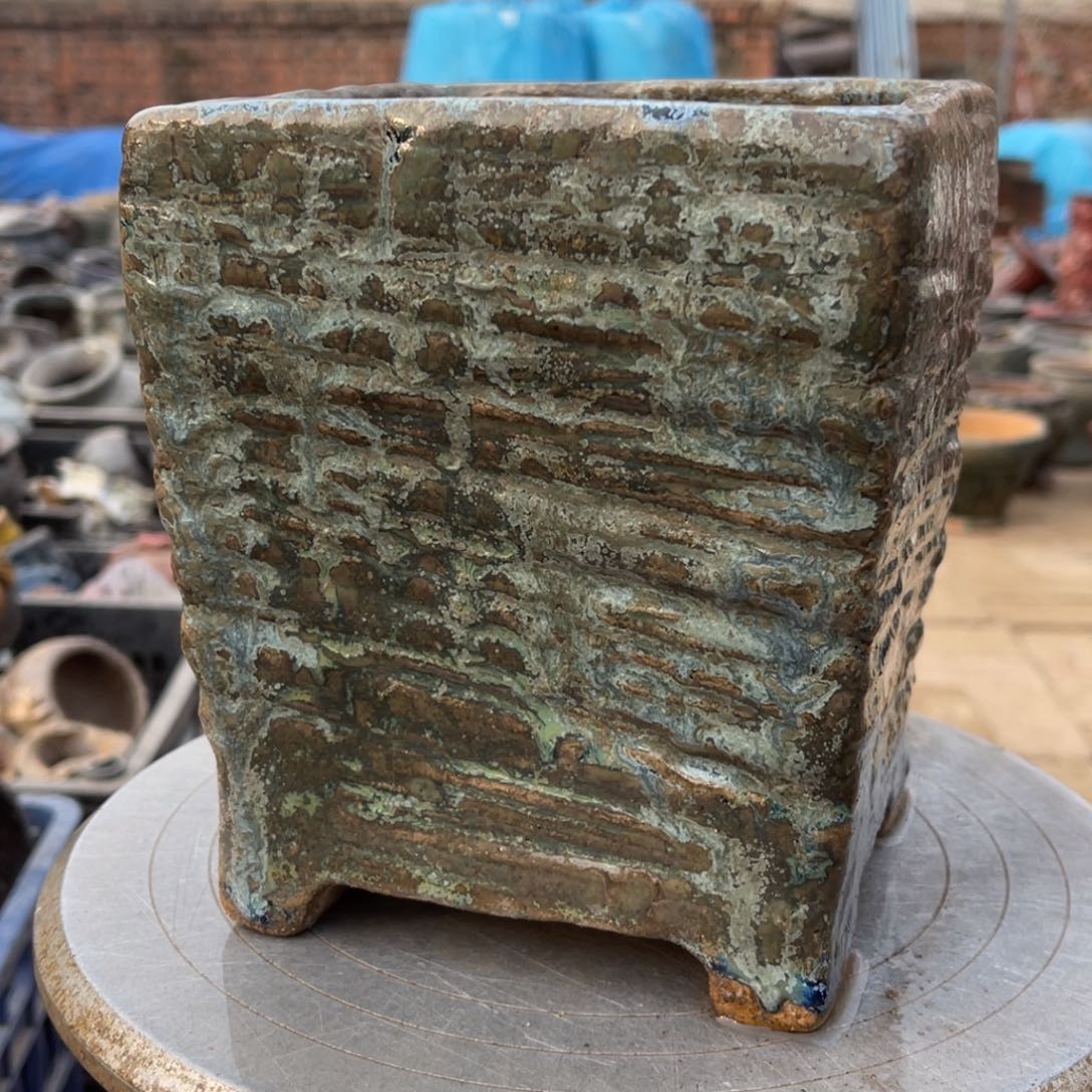 红陶粗砂陶手工花盆