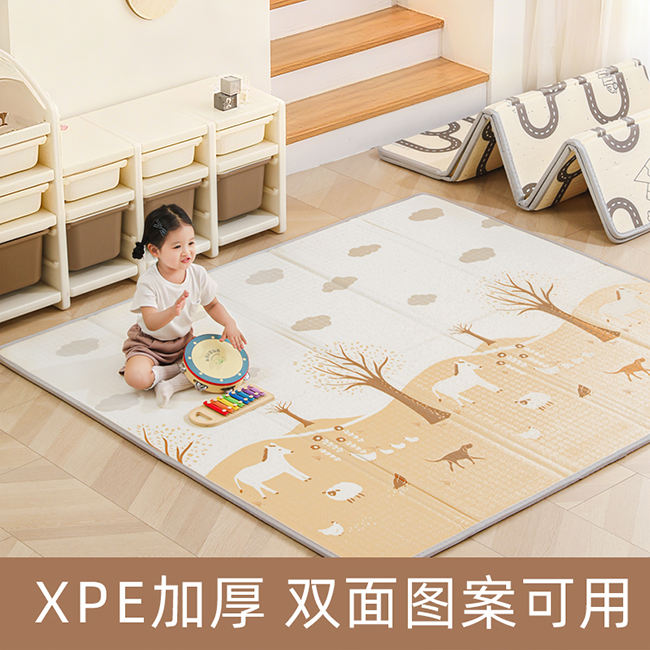 【送手提袋】宝宝折叠爬行垫加厚儿童双面学爬地垫xpe垫婴儿爬行垫商品图