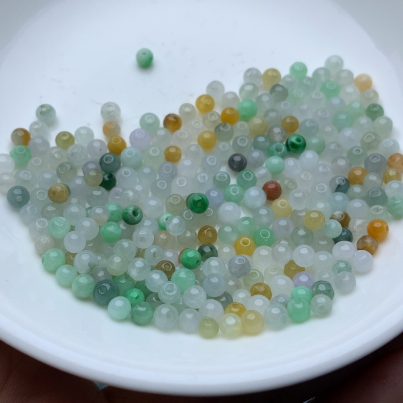 【闪购商品】翡翠手链未镶嵌卡3.5高冰三彩50颗