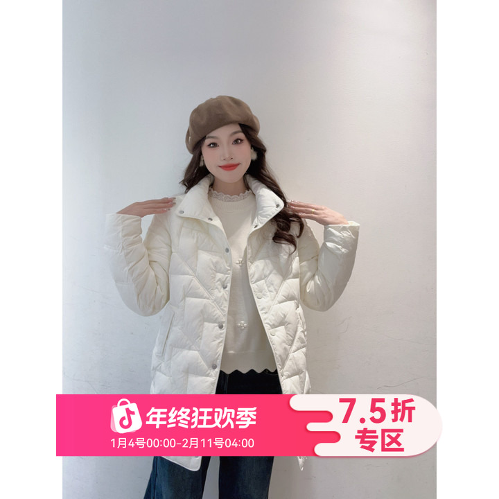IEF/爱依服2025冬季新款韩版简约成熟通勤气质保暖棉衣中长款外套