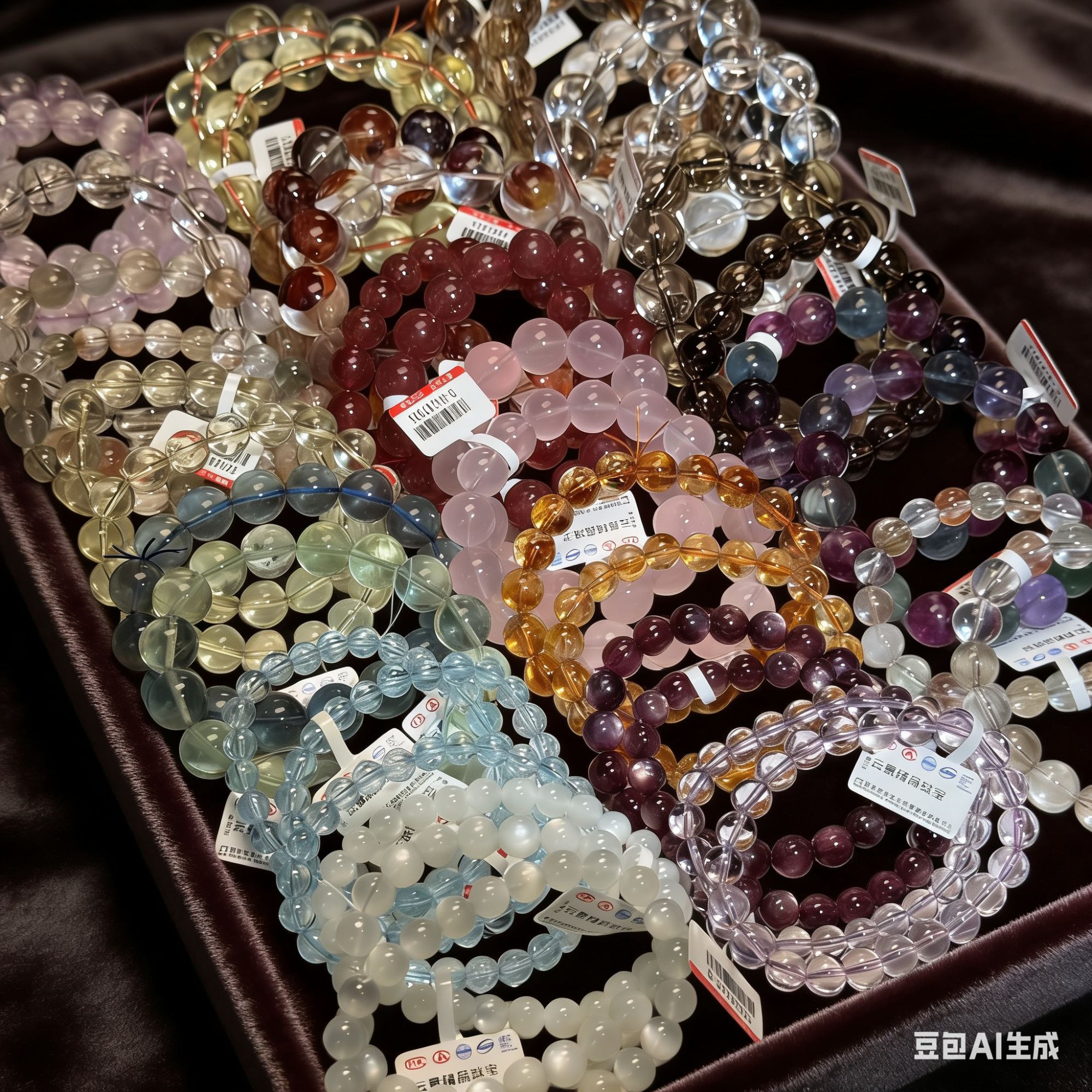 海蓝宝彩宝水晶手串直播间多样性选其一