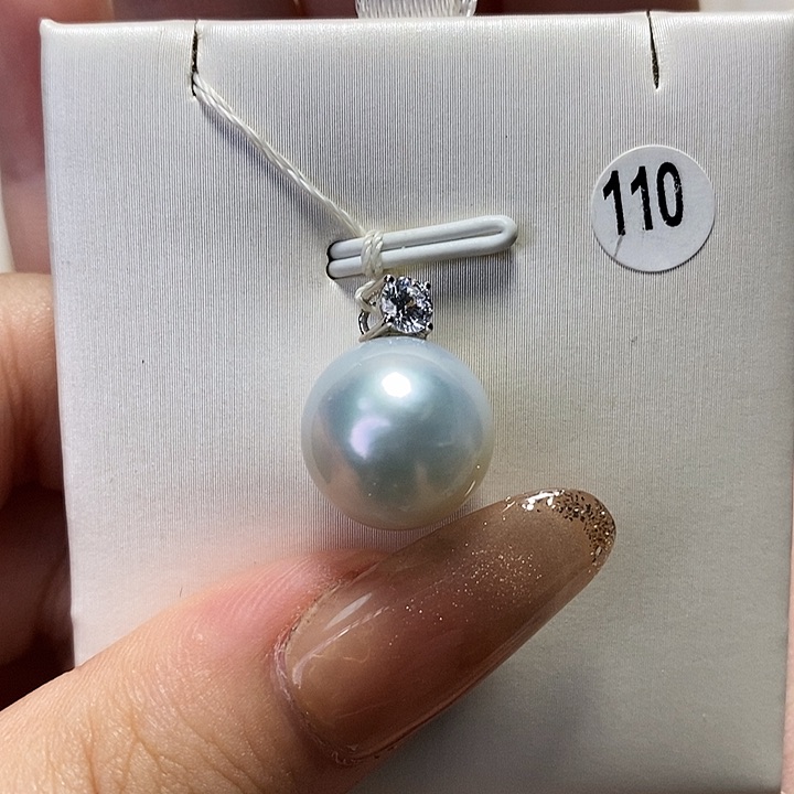 海水珍珠18K金镶嵌吊坠(不含链)