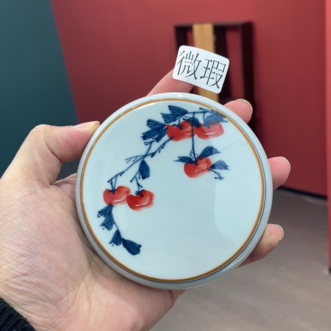 釉下手绘茶具微瑕