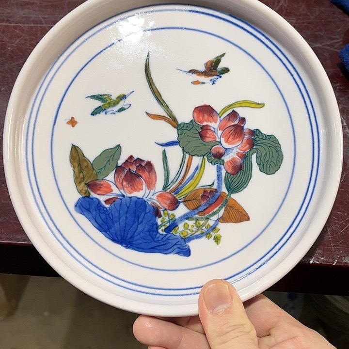 瓷片//////景德镇陶瓷茶盘。红。