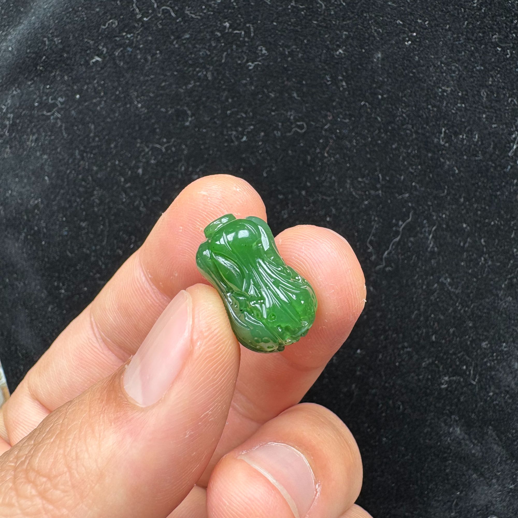 和田玉碧玉白菜 通孔手串配配珠 diy手机链配饰百财顶珠散珠吊坠