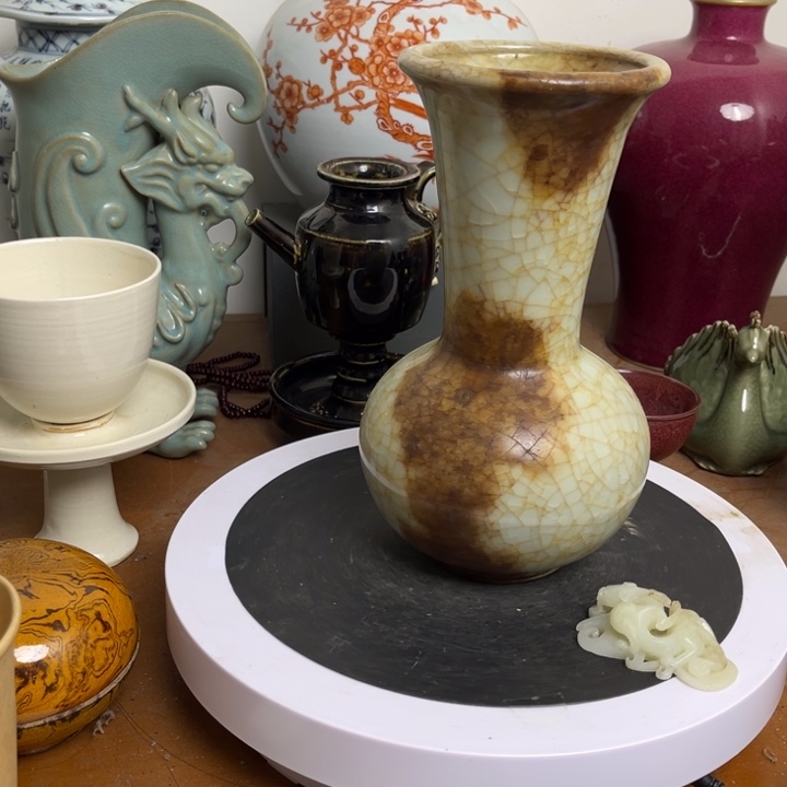 紫砂花瓶瓷器瓷器