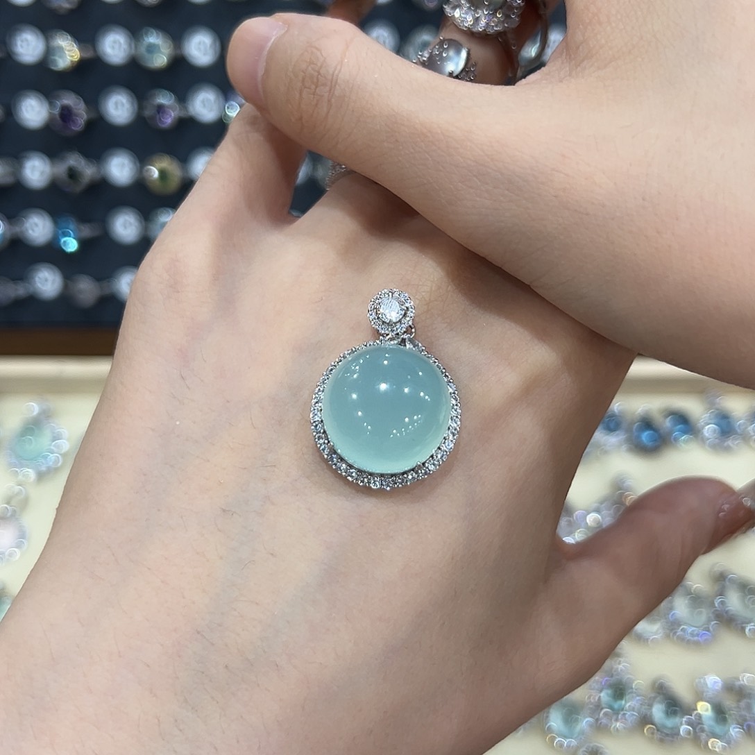 蛇纹石玉银S925镶嵌饰品漫*