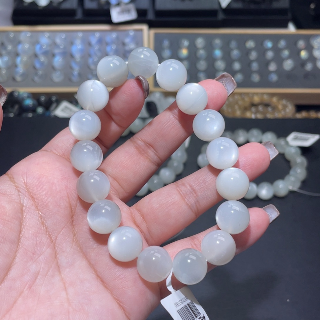 嘎***a手链长石未镶嵌白月光手链12.5m