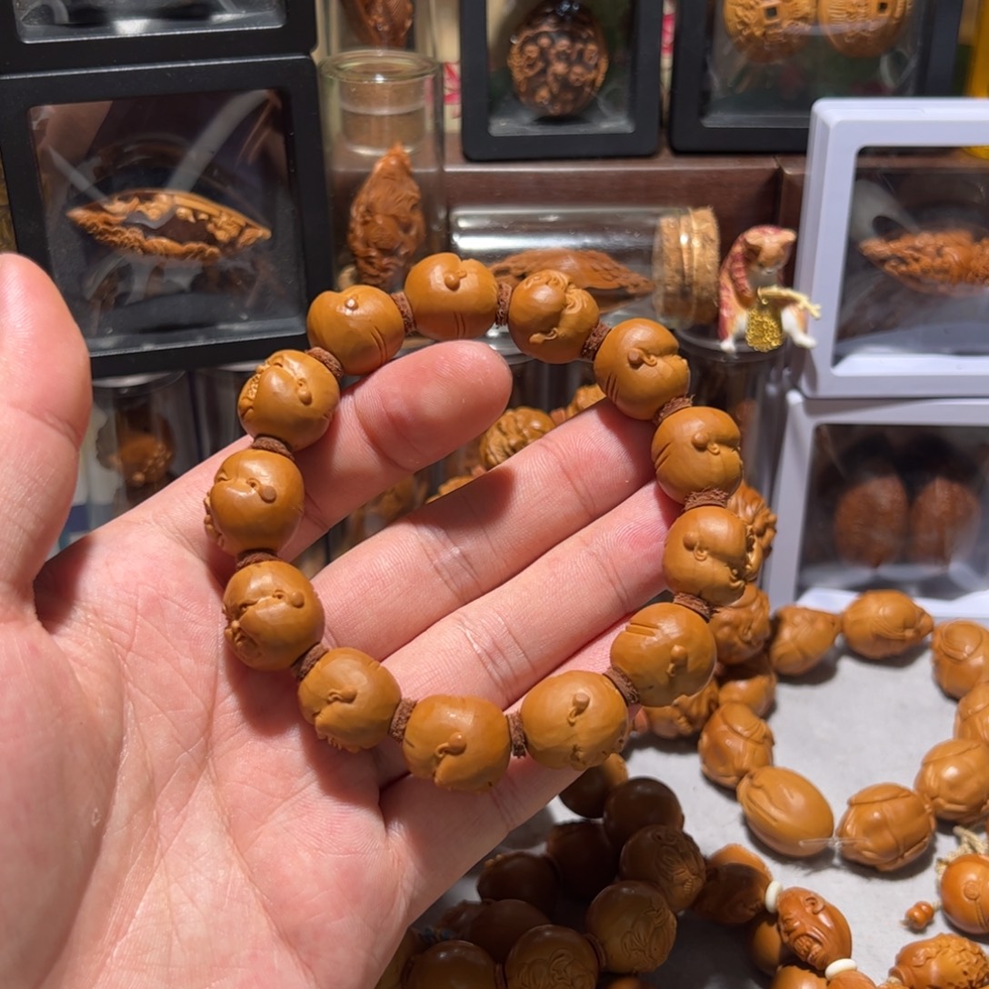 张***岩橄榄核手串/手链手工童趣百态