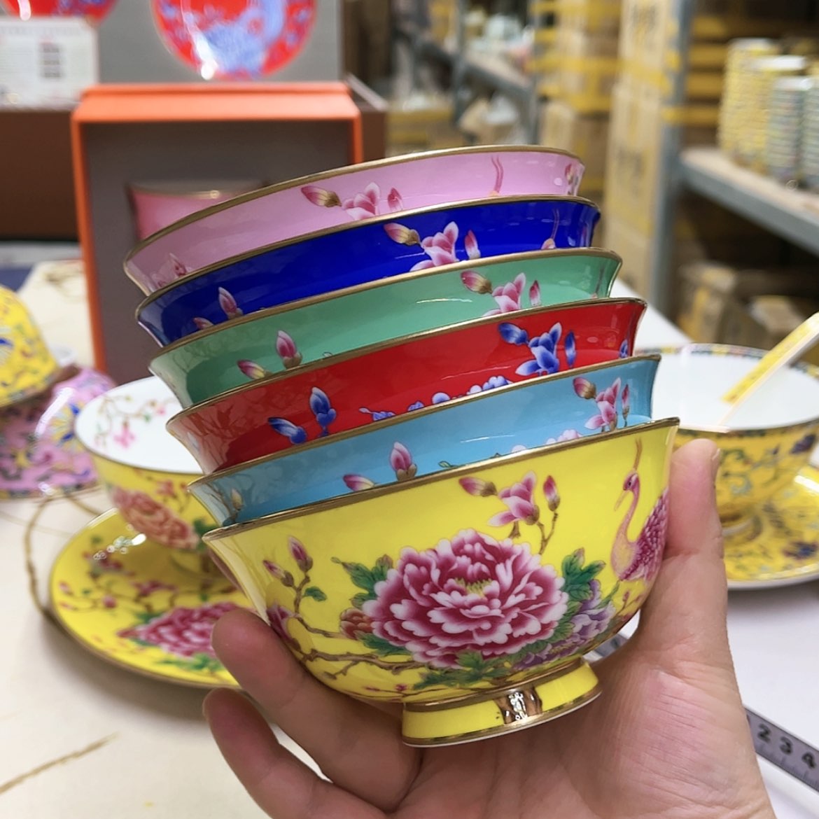 【闪购商品】骨瓷4.5英寸6黄。。。。。。。