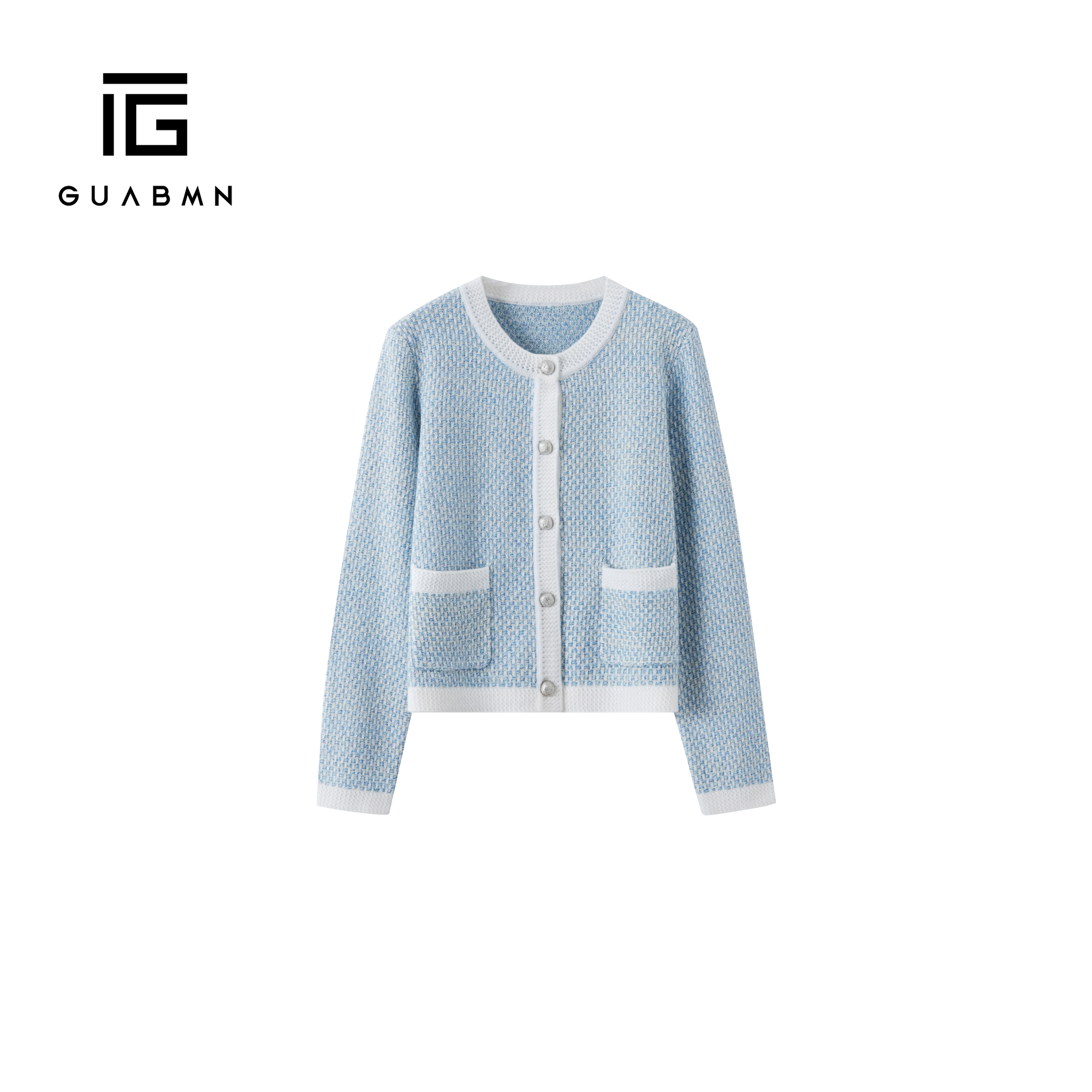 GUABMN2026春季新款针织粗花金属色扣点缀日常通勤小香风外套235