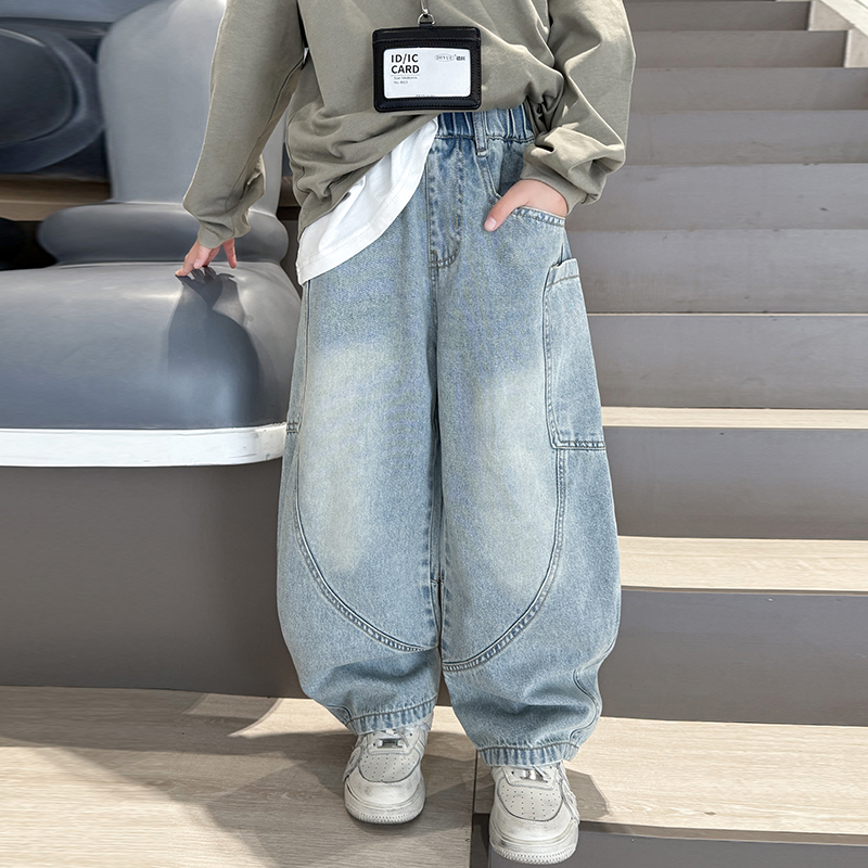 儿童装男童春装裤子2025新款男孩春季休闲牛仔裤中大童长裤春秋款