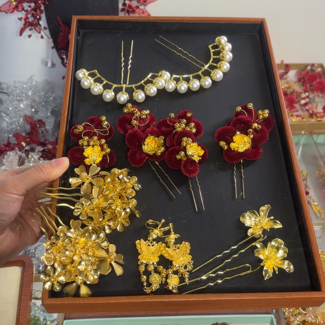 混合材质福利款古装绒花