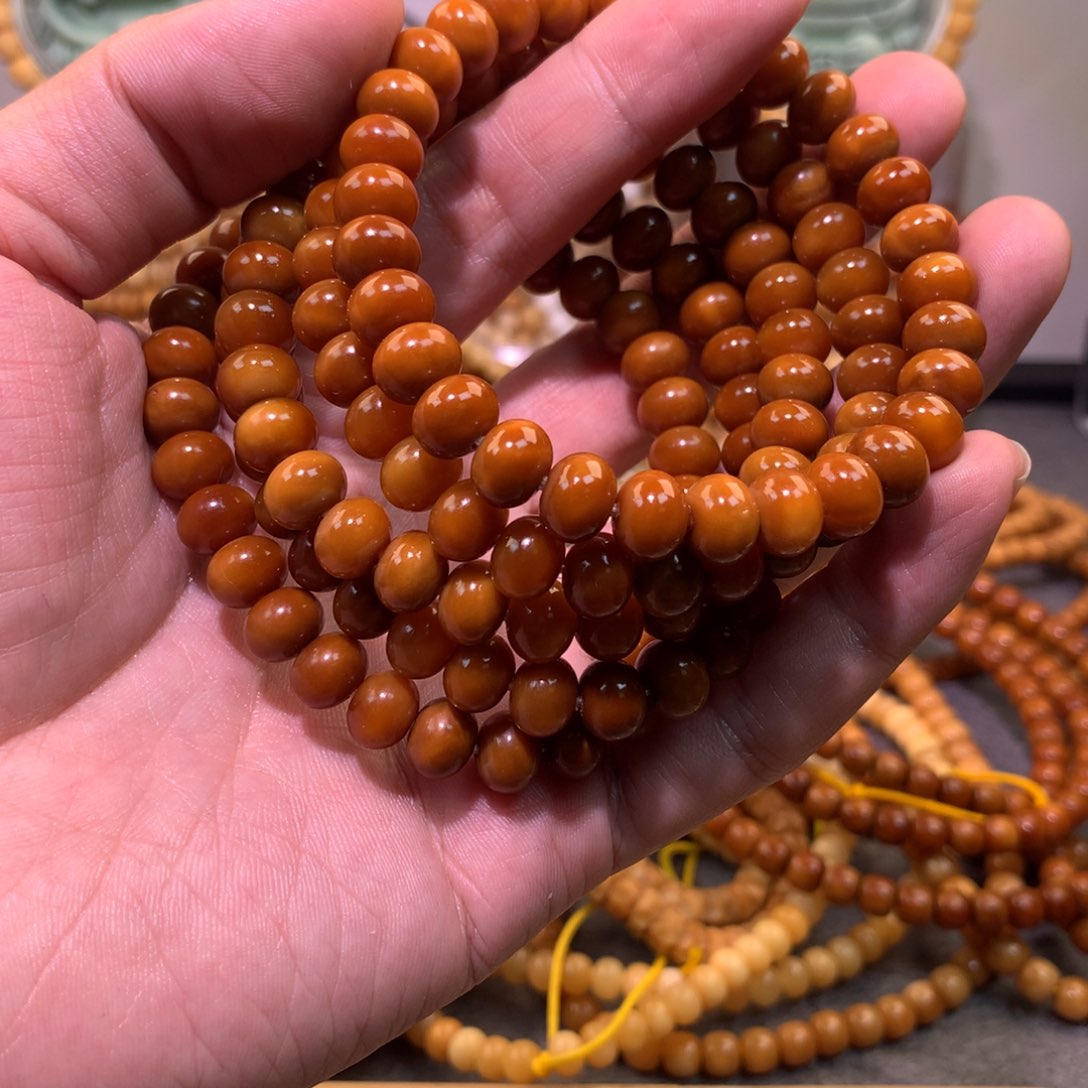 星月菩提吊坠9×7藏红玉化算盘单圈