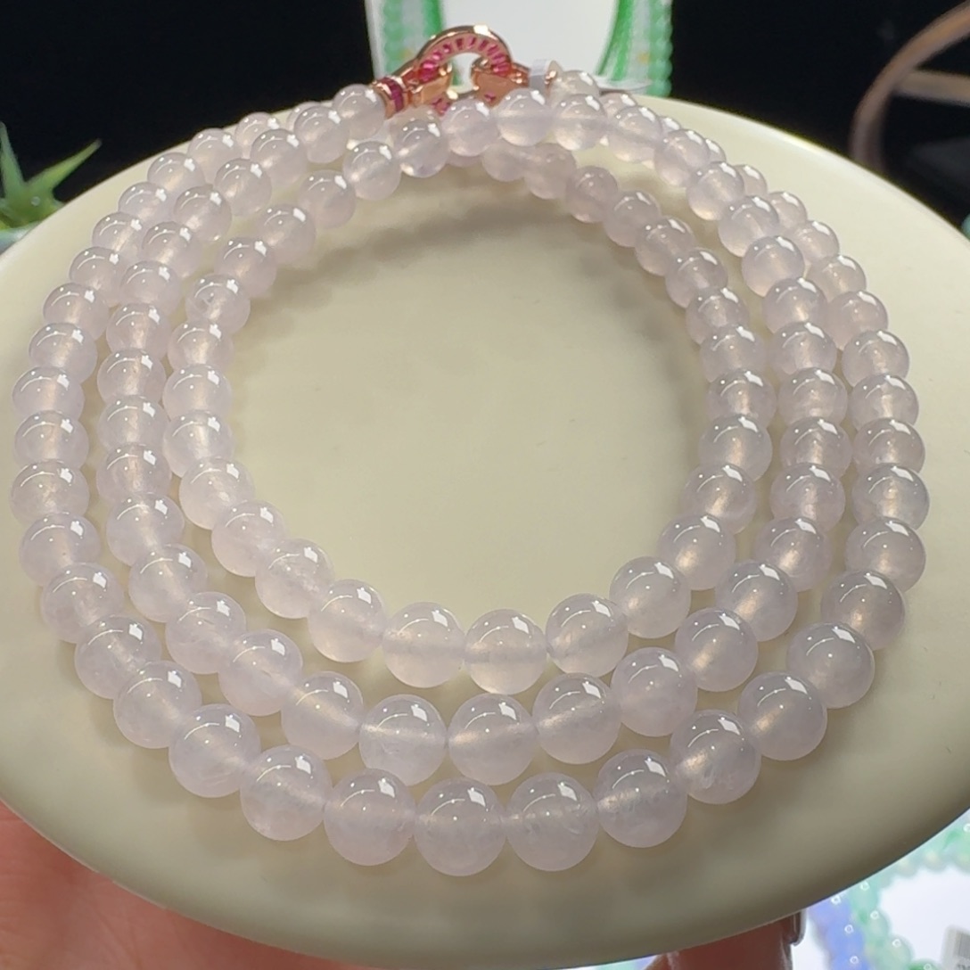 颈饰未镶嵌翡翠超高性价比！！高冰仙女粉项链卡6mm