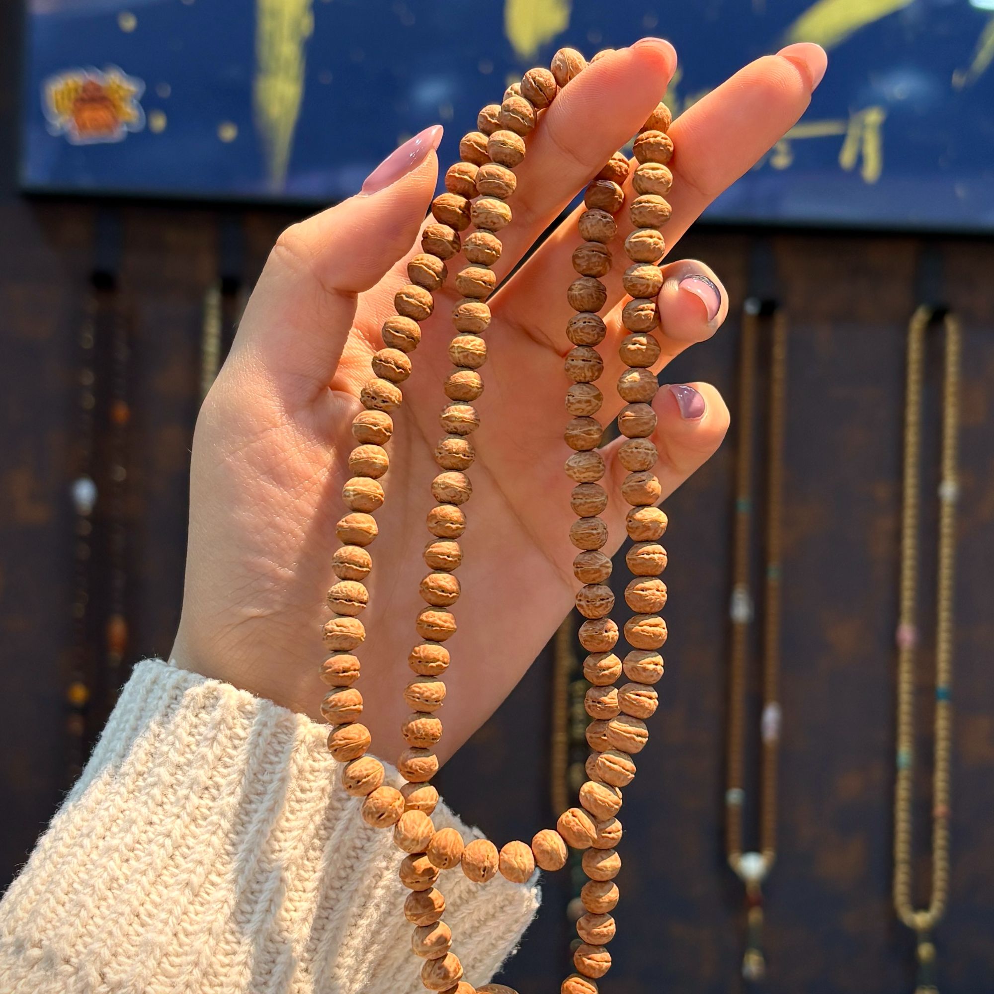 凤鸣—潘家园辉眸Hmo中国产凤眼手工酸枣核7mm佛珠念珠串脖挂108