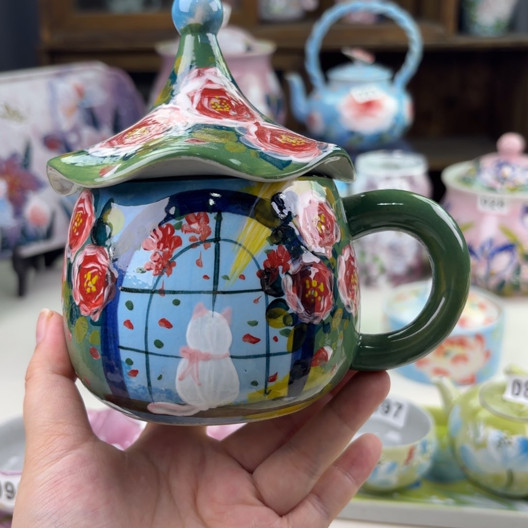 景德镇手绘高温釉下彩陶瓷茶具