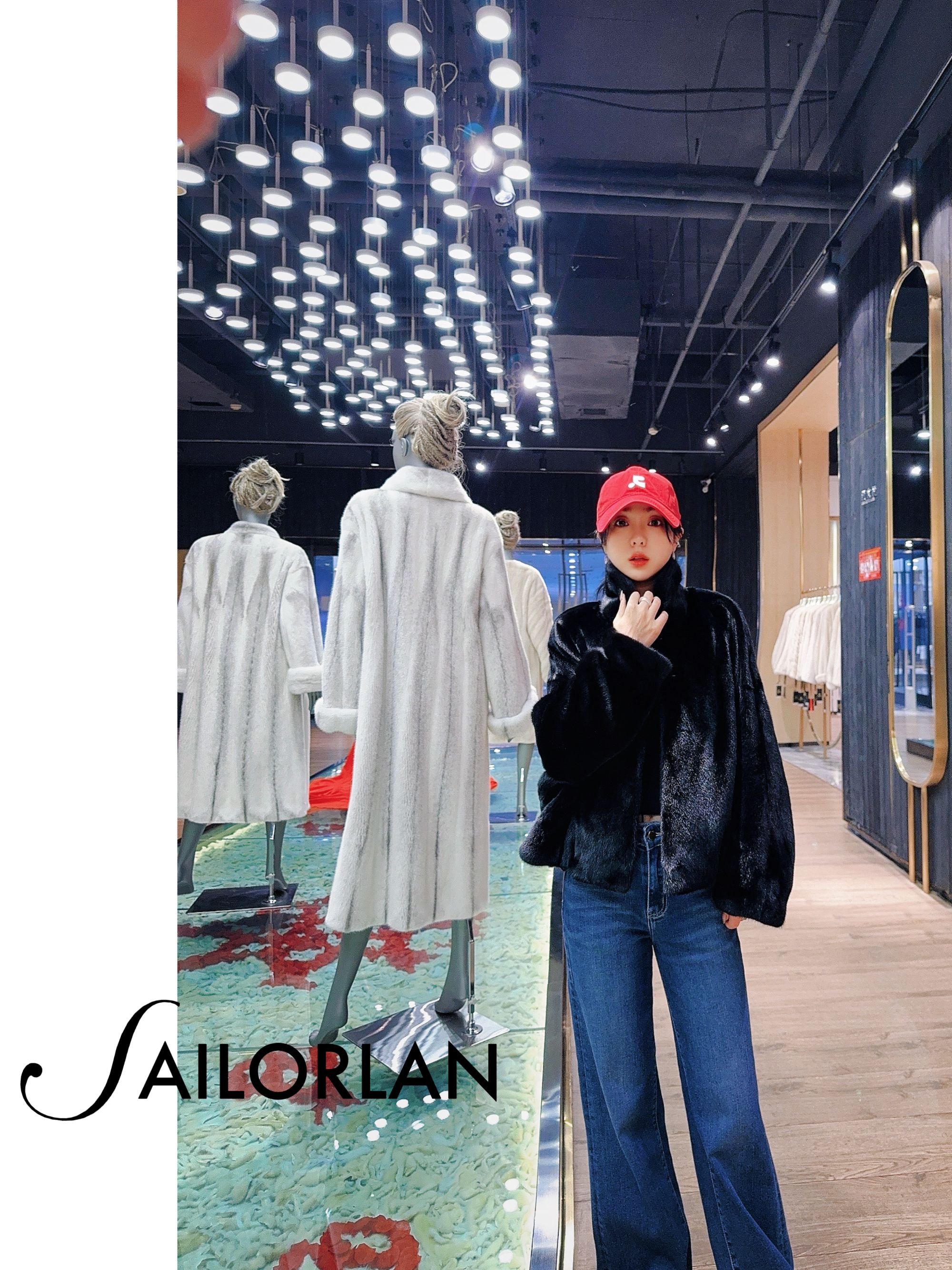 SAILORLAN「悄然心动」减龄时尚气质貂皮外套水貂皮草女