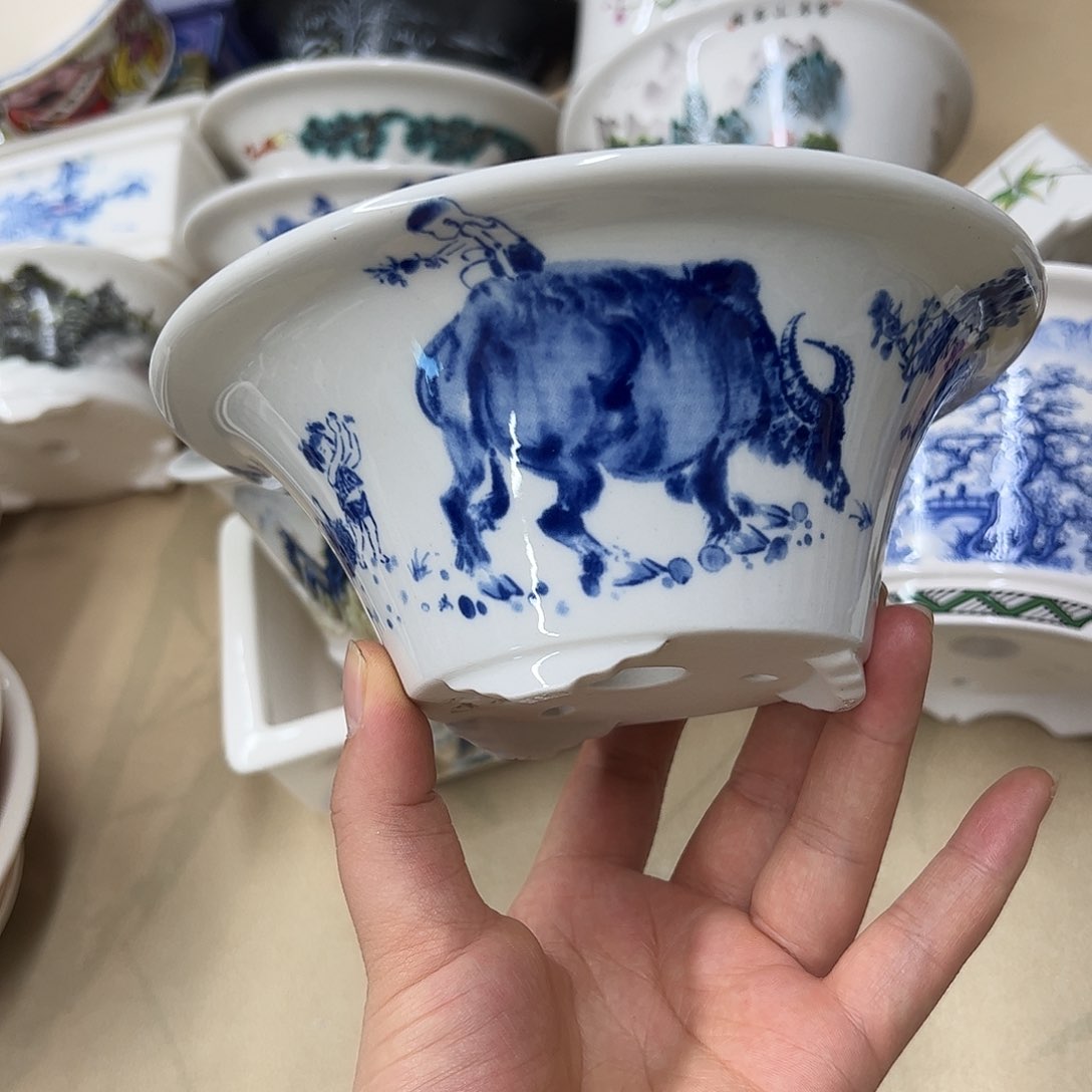 紫砂花盆411号微瑕16.5/7cm