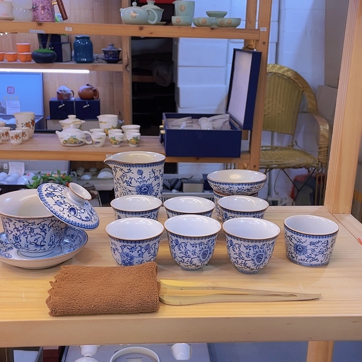 缠枝莲青花套装套装