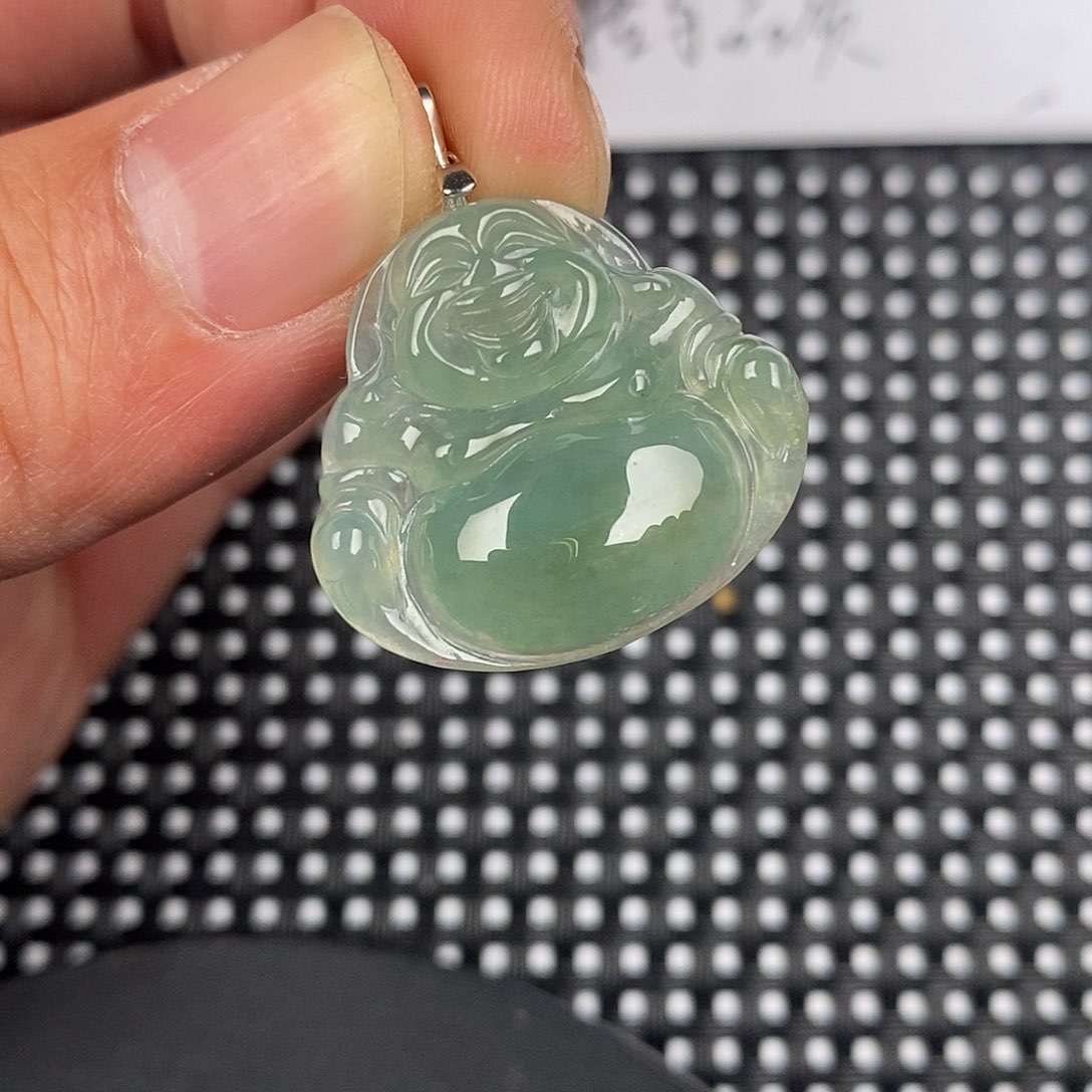 翡翠颈饰银S925镶嵌挂件