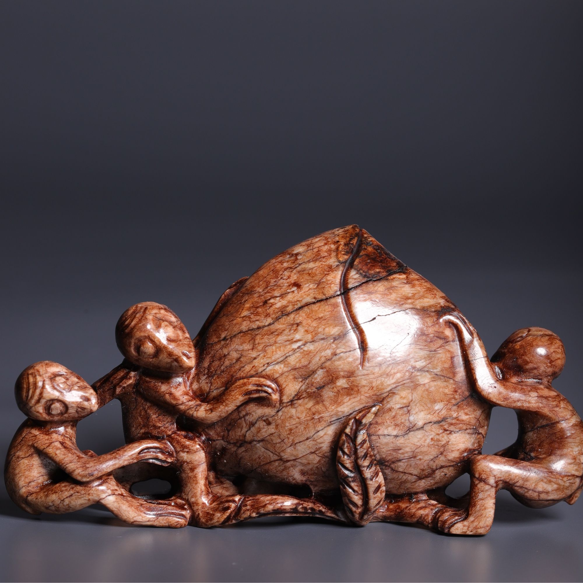 明和田玉灵猴献寿-CS