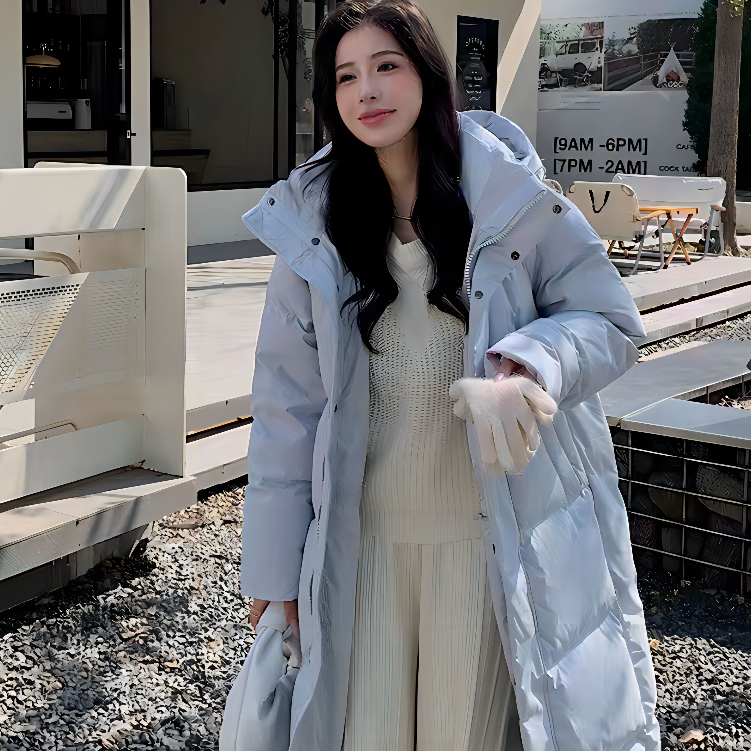 新款过膝加厚长款中戏羽绒服8028