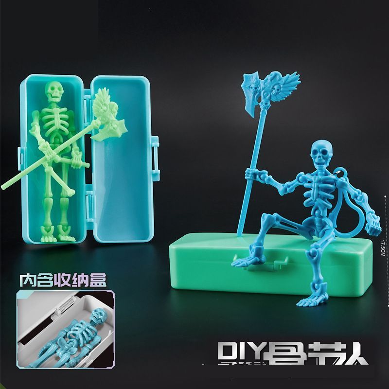13关节可动幸运人偶3D骷髅人玩具第3代益智diy全身解压神器