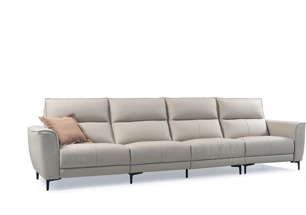 3.4米头层牛皮沙发客厅现代简约大小户型意式轻奢极简真皮沙发612