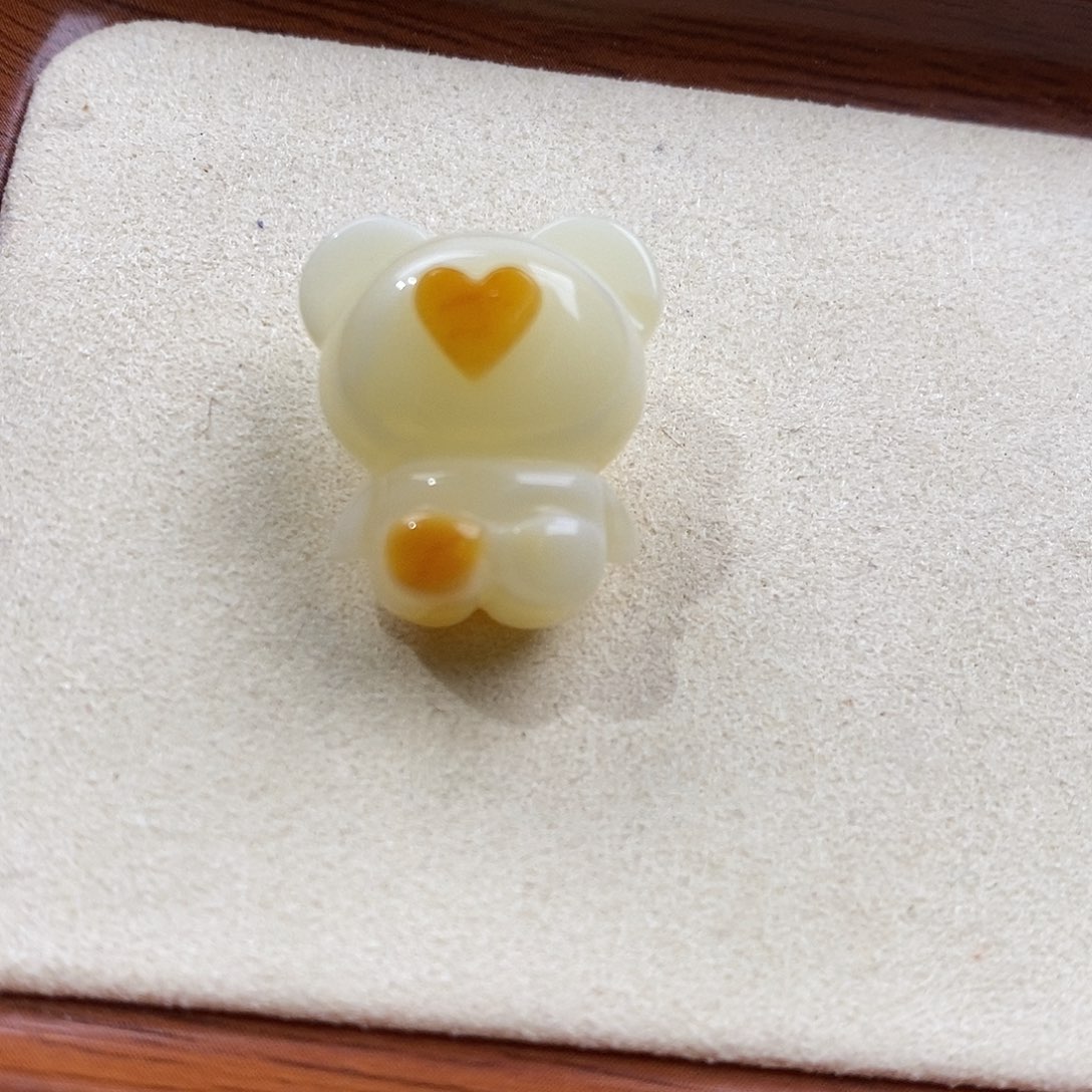 琥珀裸石未镶嵌天然原矿琥珀蜜蜡小熊