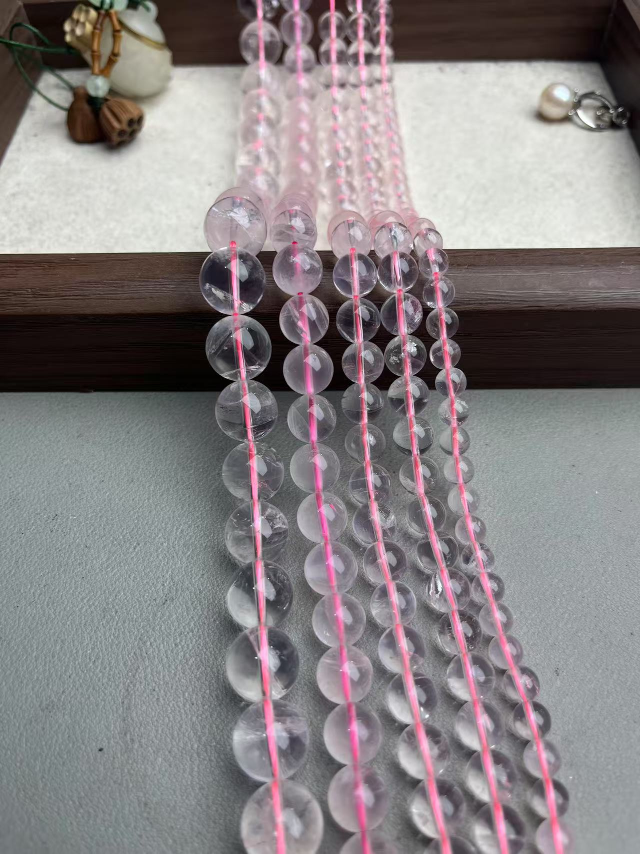 天然星光粉六芒星粉晶散珠半成品可女款DIY做手串锁骨链当配珠