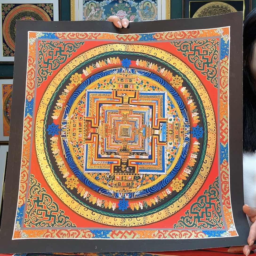 卷轴画手绘唐卡50厘米坛城时轮