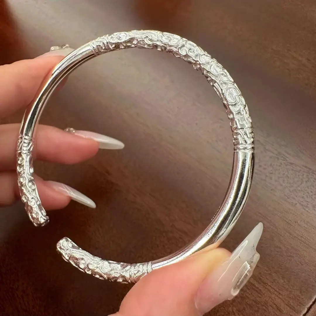 999如意金箍棒手镯开口实心镯子情人节送女友生日礼物