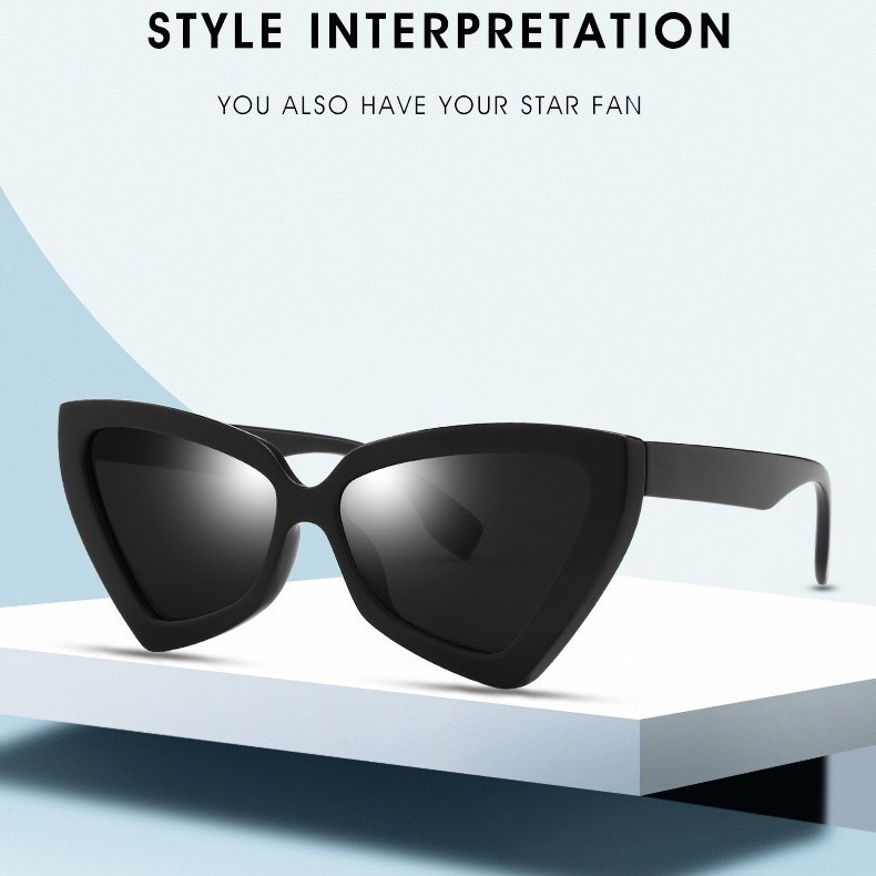 美镜！墨镜三角猫眼高级感显瘦太阳镜欧美时尚框防紫外线复古眼镜