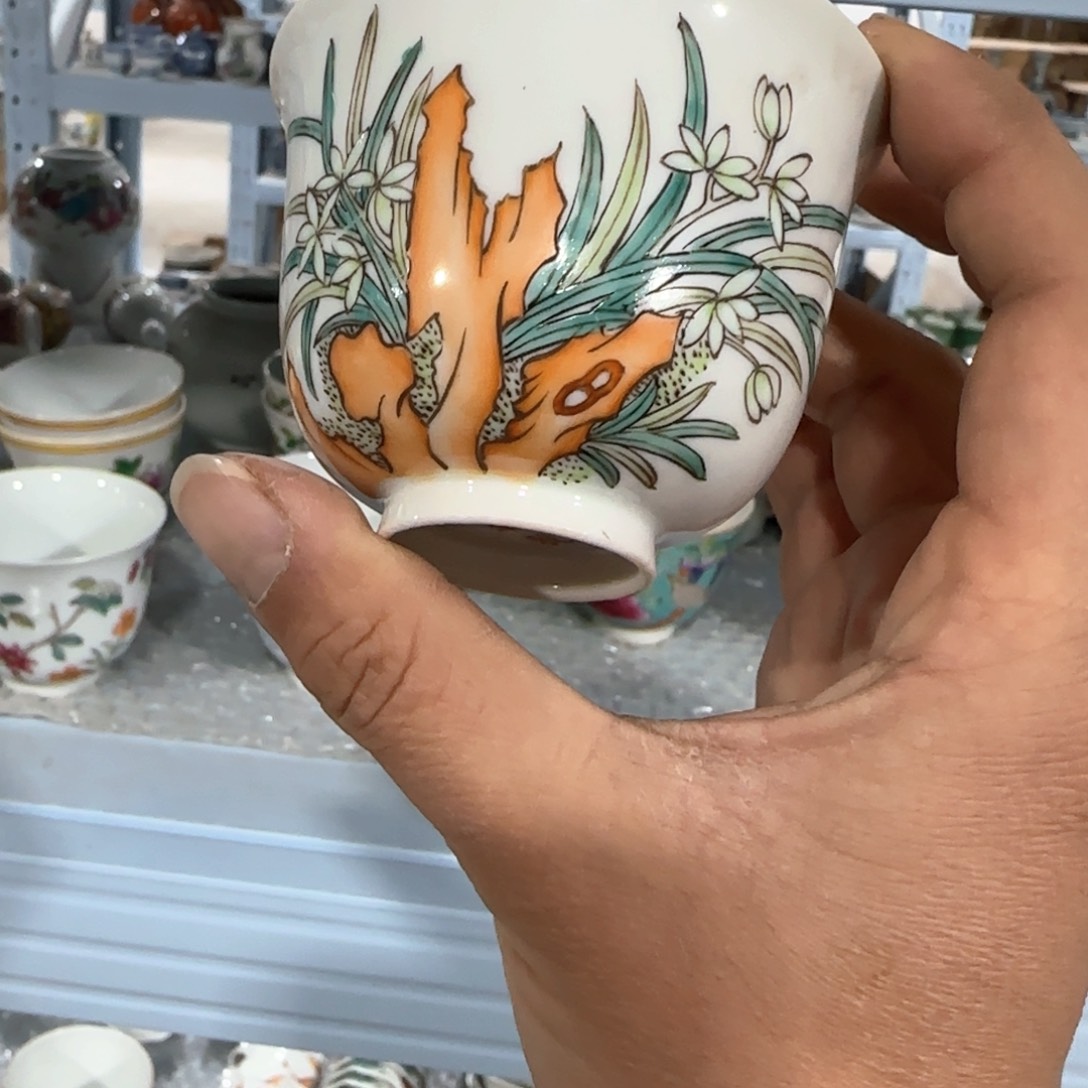 瓷片摆件手绘瓷器全部处理