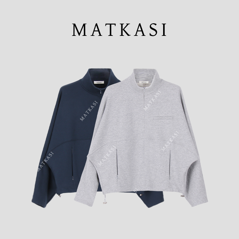 MATKASI 设计感时尚气质休闲百搭日常通勤修身显瘦立领卫衣