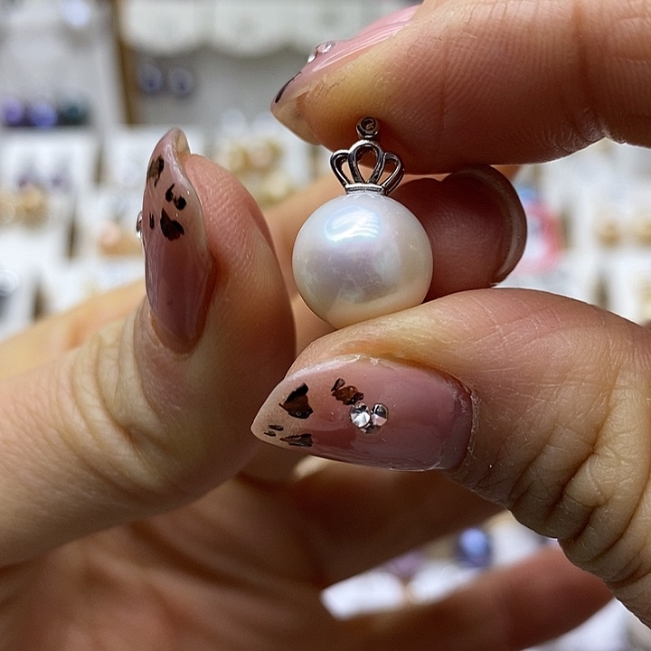 银S925镶嵌吊坠淡水珍珠