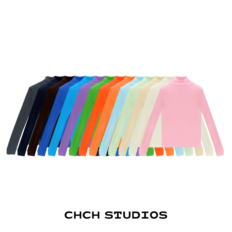 RAZZ113892时尚高领羊毛打底衫女2025年秋冬新款百搭内搭修身上衣