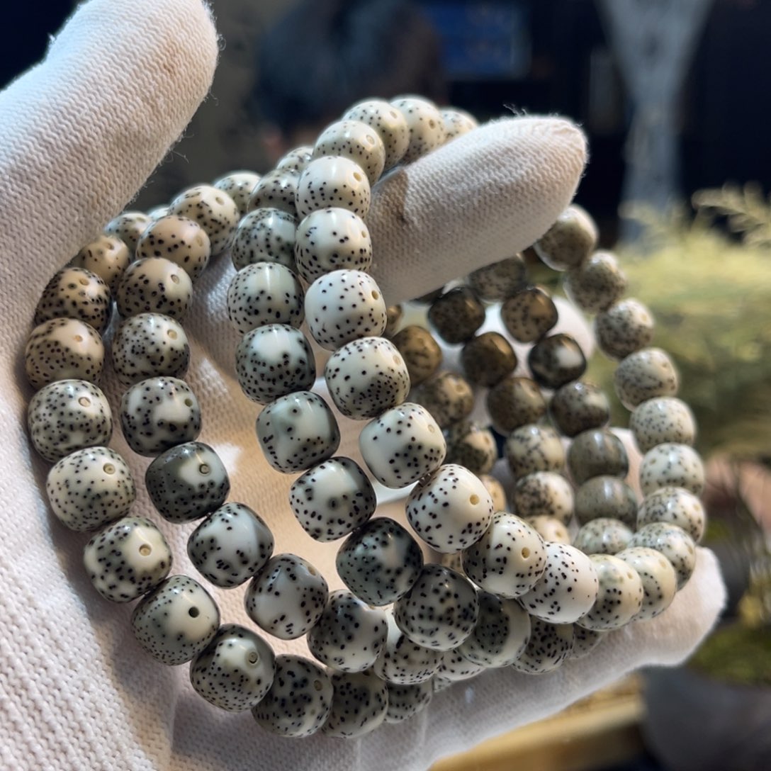 星月菩提手串绿包白A1