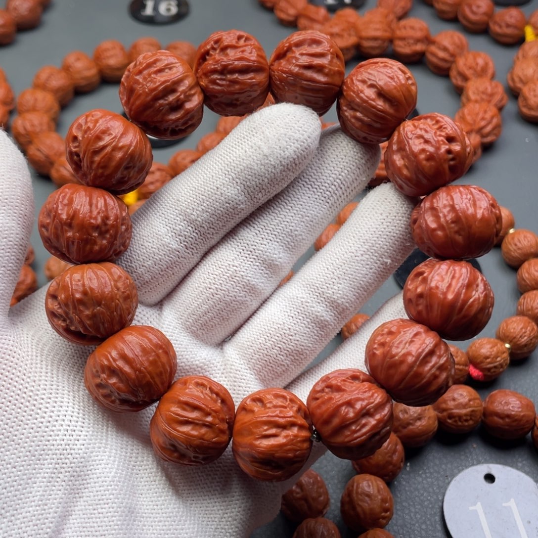 仙***道文玩核桃手串野生核桃南瓜桩磨盘京八棱手串