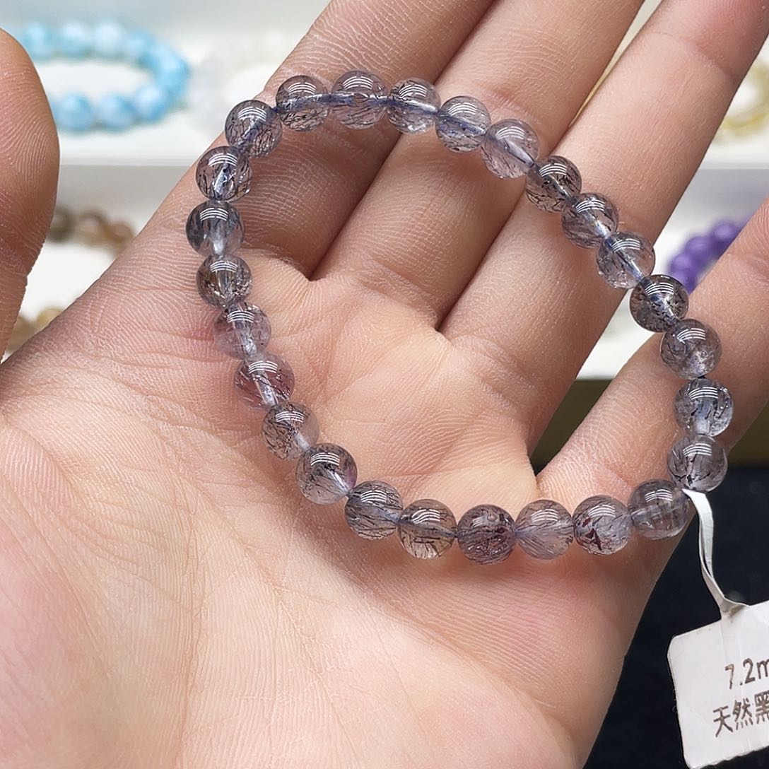 水晶手链未镶嵌黑加仑7.2