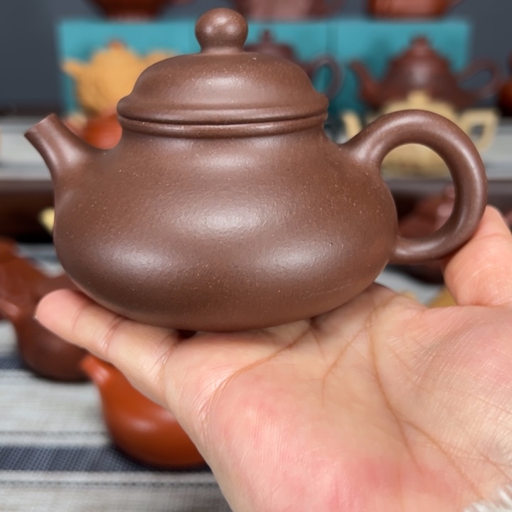 紫砂茶壶容天150毫升紫泥