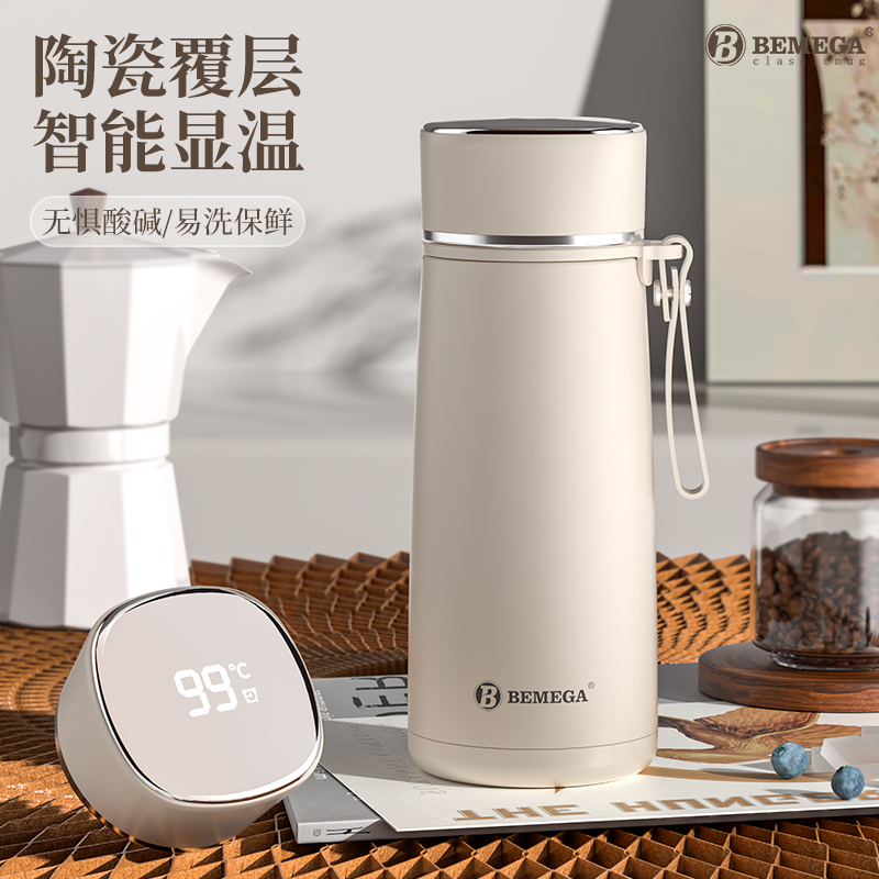 zuvor保温杯女生男2025新款高颜值大容量陶瓷内胆便携泡茶水杯子