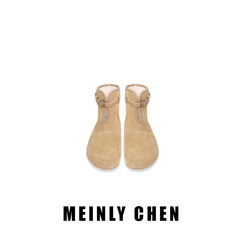 【MEINLY  CHEN】高端设计师款平底冬季翻毛毛勃肯雪地靴2575