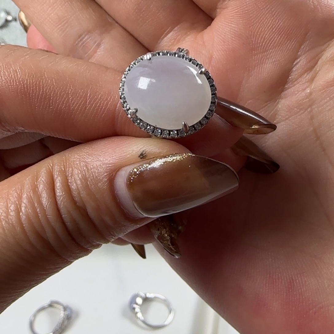 翡翠银S925镶嵌戒指