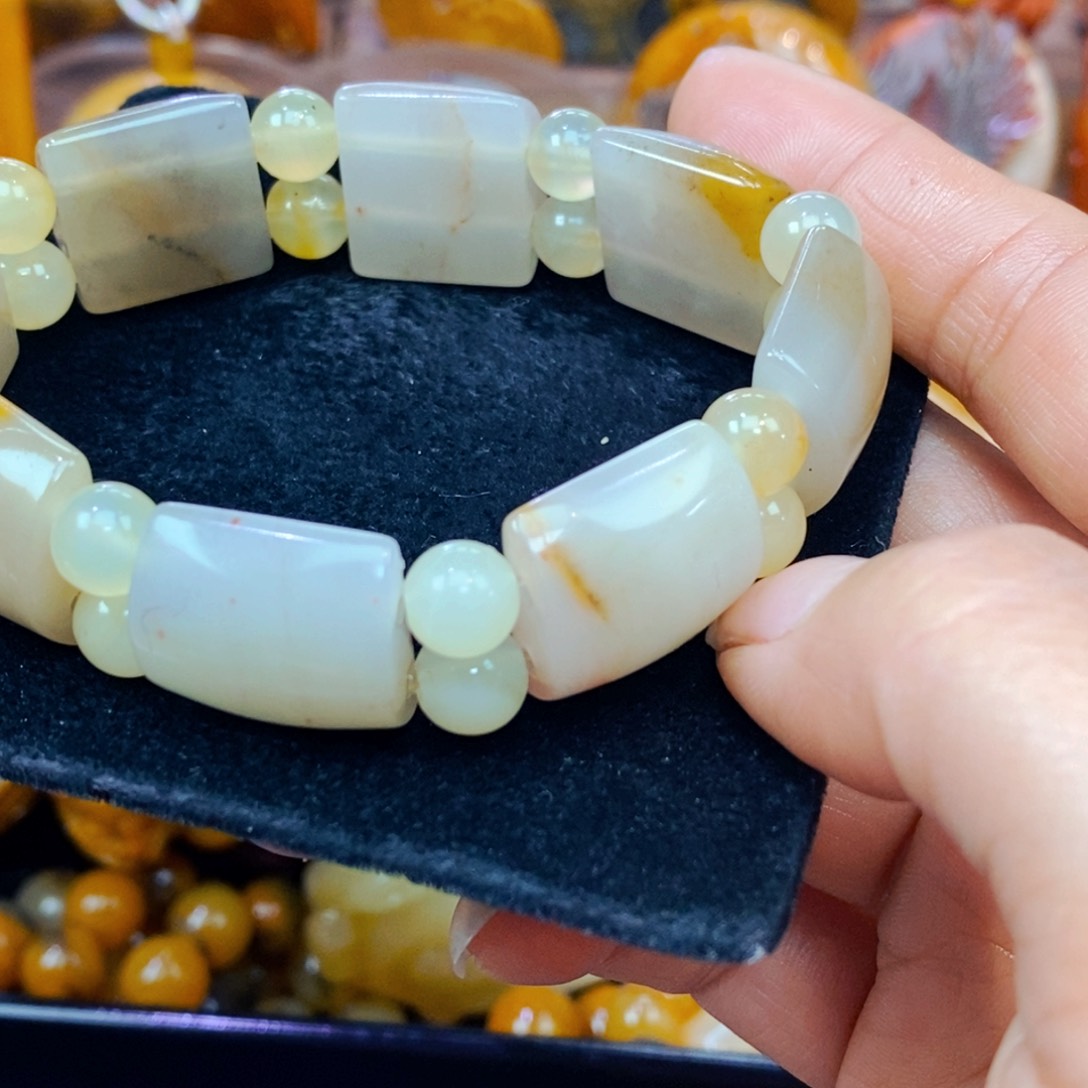 合金石英质玉（黄龙玉）珠宝半成品