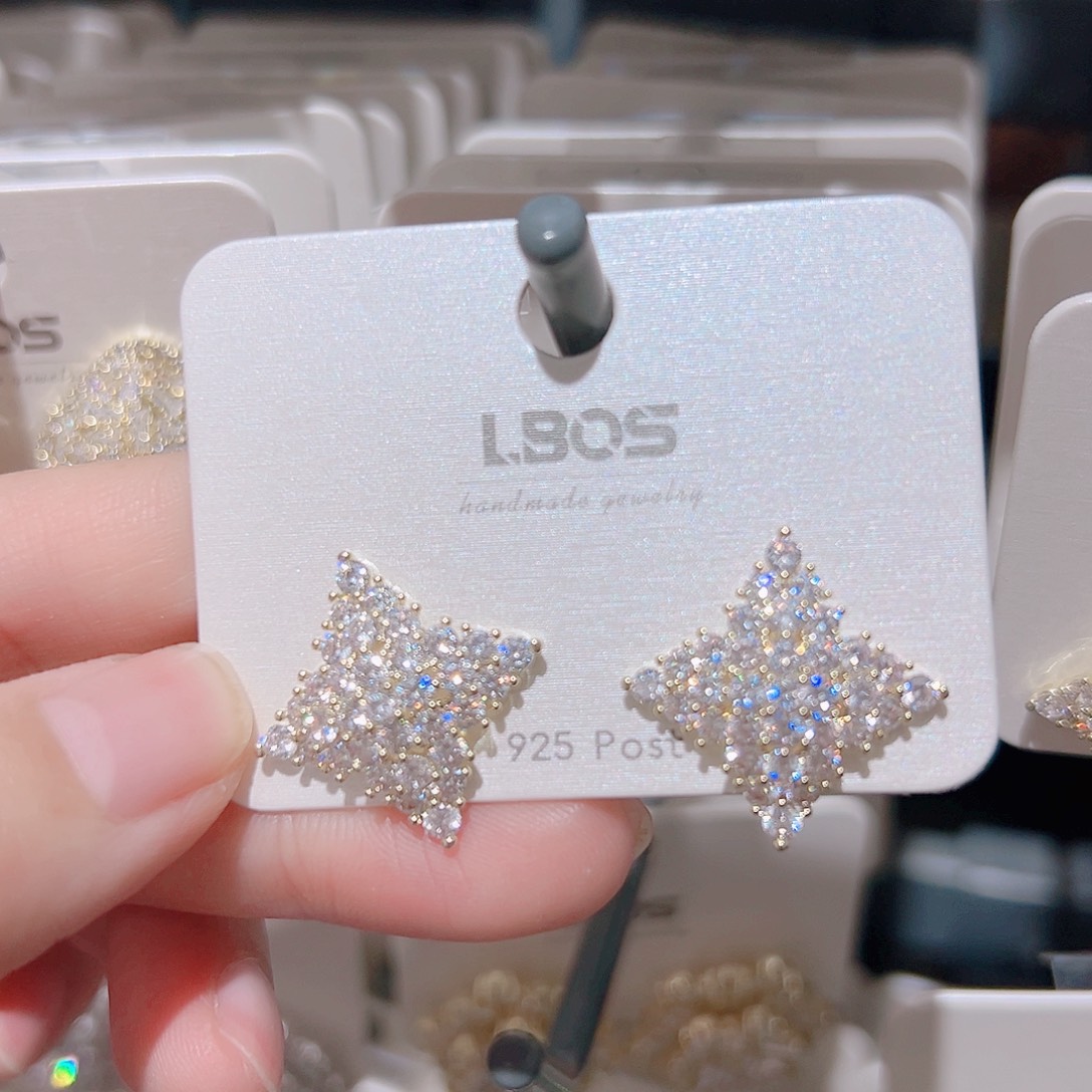 锆石纯铜合金耳环