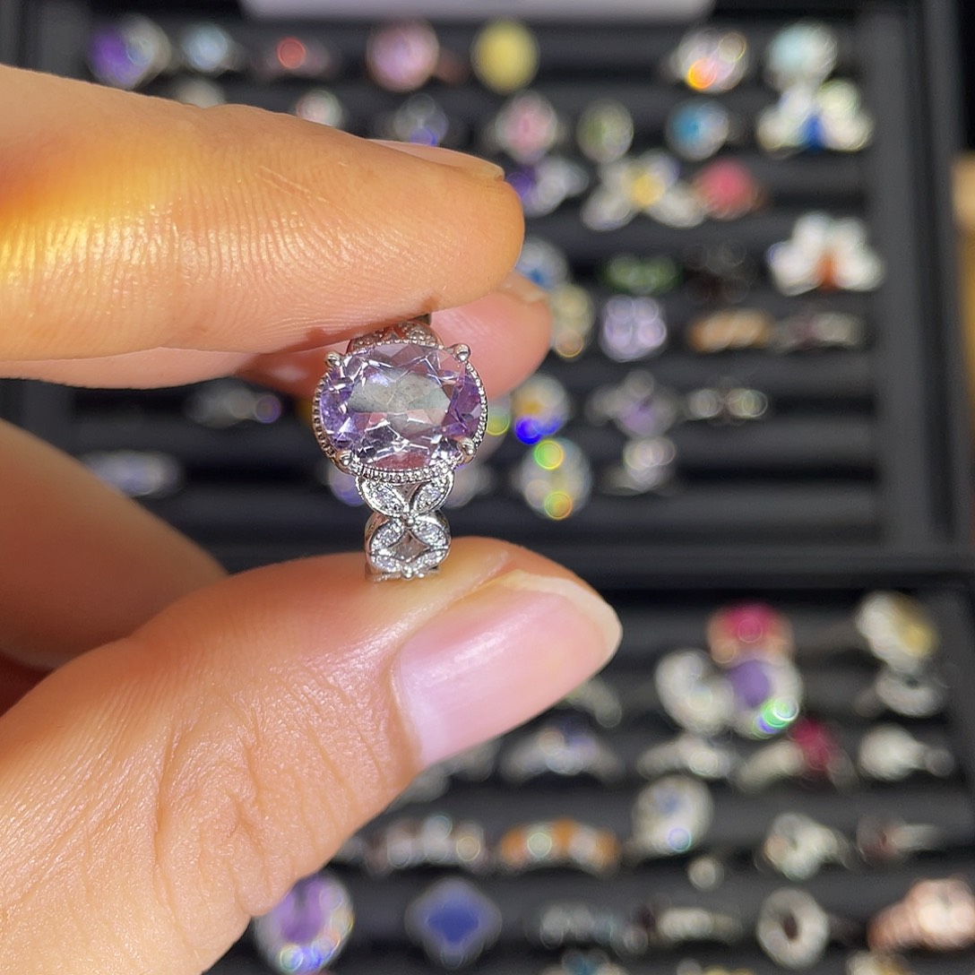 紫晶珠宝半成品未镶嵌